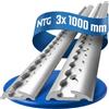 NTG - 3 barre di ancoraggio da 1 m / 1000 mm, semicircolari, in alluminio - Certificato TÜV - Accessori per rimorchi, fissaggio del carico, barre di ancoraggio in alluminio, listelli di fissaggio per