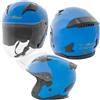 A-Pro Casco Jet Moto Aperto Visiera Scooter Antigraffio Urbano ECE 22-06 Blu L