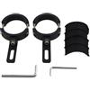 Hosrivae Staffa per faretto per moto, con diametro interno regolabile da 4 a 6,2 cm, per moto, scooter elettrici e UTV, montaggio a tubo paraurti, plastica e metallo