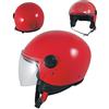 A-Pro Casco Jet Moto Scooter Visera Antigraffio Rosso Backline ECE 22-06 XS