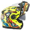 BHR Casco Moto Modulare BHR 836 FLIP-UP, Casco Moto Apribile Omologato ECE 22.06 Con Schermo Parasole, Doppia Visiera Antigraffio e Sgancio Micrometrico, Utilizzo Touring e Cittadino, Zombie Yellow L