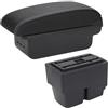 SOHINI Bracciolo Auto Per Ford Per Fiesta Per MK7 2009 2010 2011 2012 2013-2017 Box Bracciolo Scatola Di Immagazzinaggio Bracciolo Auto Dettagli Interni Accessori Poggiabraccio Auto(B3 Black white 3USB)