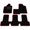 Somer Car Kit Tappetini Auto compatibili con Fiat Multipla 1999-2010 | Set Tappeti in Moquette, Tappeto auto su misura, bordo rosso