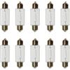 Generico Kit 10 Lampadine Lampadina A Siluro Faro Fanale Anteriore 12V 15W 15X43