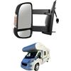 GENERICO Specchietto Manuale Sinistro CAMPER JUMPER Retrovisore SX Dal 2006-2024 Braccio lungo,Freccia Integrata