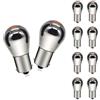 SOFOC PY21W 12V 21W BAU15S Freccia arancione Base contatto singolo 150°Pin offset Luce laterale S25 Rivestimento argento 10Pcs