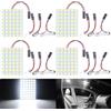 QAUBEN Super bianco risparmio energetico 5050 48-SMD pannello LED cupola luce auto auto piastra di lettura interna luce tetto soffitto interno cavo lampada + T10 BA9S Festoon adattatore DC 12V 4pcs