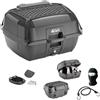 farbrothersonline COMPATIBILE CON HONDA NC750X MY 2025 BAULETTO MONOLOCK+PIASTRA+RETE+SCHIENALE GIVI PER 2 CASCHI INTEGRALI O JET 45LT INSERTI NERI LUCIDO PER MOTO-SCOOTER CON PORTAPACCHI O STAFFE