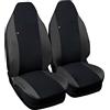 Susy Shop® Coprisedili Auto Compatibili per Smart | Made in Italy | Set Copri-sedile Anteriori Coppia | Accessori Interno (w453 - Terza Serie, Nero/Grigio Scuro)