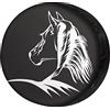 Generic Cavallo Bianco Nero Copriruota per Auto Protezione Solare Copriruota Antipolvere Copertura della Gomma Universale per Camion Rimorchio Truck RV 16Inch