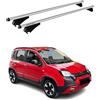 OMAC Menabo Barre portapacchi di base compatibili con FIAT Panda 319 City Cross 2012-2025 Alluminio 75kg Argento 2 pezzi Ringhiera chiusa per portabici, box da tetto, portasci Bloccabile