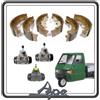 GSC RICAMBI SRL KIT GANASCE CEPPI FRENO FRENI ANTERIORE + POSTERIORE COMPATIBILE PER PIAGGIO APE TM 703 BENZINA O DIESEL - PIAGGIO APE 602 - APE CAR DIESEL - MAX DIESEL COMPLETO DI 3 CILINDRETTI FRENO.