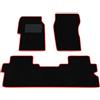 Somer Car Kit Tappetini Auto compatibili con Mahindra Goa - posteriore unito | Set Tappeti in Moquette, Tappeto auto su misura, bordo rosso