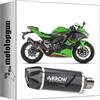 MOTOTOPGUN arrow scarico omologato indy-race evo alluminio nero fondello carby compatibile con kawasaki zx-4r 2024 mototopgun 71963akn