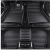 ASFDSG Tappetini Auto Per Mercedes Per Benz Per Classe A Per W169 Per W176 Per W177 Tappetini In Pelle Righe Auto Accessori Interni(All Black 5 Seat,2013-2019)