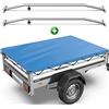 Tarpofix® Telo per rimorchio auto 212 x 123 x 7,5 cm + 2 Staffa per telone (regolabile 100-145 cm) - Copri rimorchio in materiale PVC - Telo PVC per vari rimorchi auto da 750kg