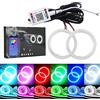 Qasim 1 paio da LED COB Fari Angel Eyes Halo Rings Anello Halo Occhi d'Angelo Universale per Auto da Moto DRL Spia Faro con Coperchio Controllo dell'APP mobile Bluetooth 12V DC 60MM 60SMD RGB