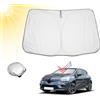 BIBIBO Parasole Auto Parabrezza compatibile con Renault Clio 5 2020-2025, Parasole per Auto per la Parabrezza Anteriore, Copri Cruscotto Auto Interno Contro i Raggi UV