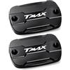 HHTFAO Adatto for Yamaha T-Max 500 TMAX 500 TMAX 530 SX DX 560 TECH Max TMAX Accessori for motociclette Liquido freno anteriore Coperchio serbatoio olio freno(Black A pair of)