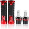 MNBHUYRD Per: Honda Varadero XL 1000 Varadero 1000 125 Varadero Accessori moto 7/8 22mm Manopole manubrio Tappo terminale manubrio(Red Two piece set)