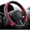 Oceanlend Coprivolante, 35 cm, in pelle artificiale, accessorio per interni auto, per tutte le stagioni, elastico, adatto per la maggior parte dei veicoli, conducenti e pendolari (rosso)