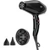 GAMMA+ Asciugacapelli Ionico G-TRONIC Dual Ionic 2500, Phon Capelli Professionale Ultraleggero 390 gr, Motore Digital Brushless, Silenzioso, Made in Italy (Spina ITALIA, Nero)