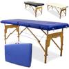 Mobiclinic®, Lettino per Fisioterapia, Massaggi, Estetica, CM-01 Basic, Marchio Europeo, Portatile, Pieghevole, Marcatura ce, Professionisti, Legno, 180x60 cm, Color blu