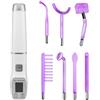 Elitzia Bastone di elettroterapia ad alta frequenza con display Attrezzatura di bellezza domestica Ozono pettine Cura della pelle Rimozione delle occhiaie ETSC806 (manico digitale bianco 7 viola)