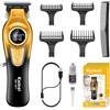 KEMEI 1677 - Regolabarba da uomo, tagliacapelli professionale, senza fili, con display a LED, DLC T-Blade, motore turbo brushless da 8000 giri/min