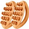 Comebachome 2 Pezzi Strumenti per Massaggio in Legno con Manico 14 Perline Rullo per Massaggio in Legno Strumenti per Drenaggio Linfatico Massaggiatore per Modellamento del Corpo, Cellulite, Gua Sha, G