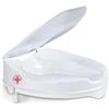 REMEDIA ONE Rialzo WC per Anziani con Coperchio, Bianco, 6 cm | Alzata per WC Regolabile con Seduta Ergonomica, Alzawater per Protesi Anca, per Anziani e Disabili