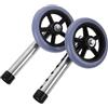 BAZEITFLOW Ruote Ricambio per Deambulatore, Coppia 22x11x7cm, Acciaio | Regolazione in Altezza, Gomma e Alluminio, per Telai e Walking Frame, Case di Cura e Terapia