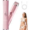 HYPYXUS Novae Rasoio elettrico di bellezza, Terrimmer bikini 2 in 1 per le donne, rasoio a doppia testa a cordone per peli pubici, facciali e per il corpo, Impossibile bagnato e asciutto (Rose)