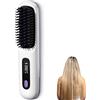 Nimedala Portable Straightener Brush - GoBrush PRO, Spazzola Riscaldata Per Capelli Portatile, Rechargeable & Cordless Straightener Brush (Bianco)