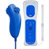 ameego GN-010RN Built-in Motion Plus Wireless Remote and Nunchuck Controller with Silicone Case & Wrist Strap for Nintendo Wii and Wii U (Dark Blue)