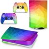 GALSOR Protettivo Pelle Decalcomanie Anime Console Per PS5 Disk Edition 2 Controller Pellicola Vinile Avvolge, Durevole, Resistente Graffi 13437 Senza Bolle E Senza Residui