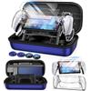 Auarte Set di accessori 12 in 1 per PlayStation Portal Remote Player, custodia rigida per PS Portal con custodia trasparente per PS5, 2 pellicole protettive con 4 impugnature per pollice, blu indaco