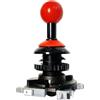 Digitalkey Joystick EDIERRE Mod. 02/P XL con Boccola Filettata Lunga, Montaggio su Plance (Rosso_Nero)