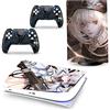 PDURMBUAB Nessuna Schiuma Nessuna Bolla Pelle Decalcomanie Anime Console Per PS5 Disk Edition 2 Controller Pellicola Vinile Avvolge, Durevole, Resistente Graffi 91119