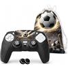 Di Carmen Kit 8+2 Cover DualSense PS5 Bianco e Nero - Custodia in Silicone Antiscivolo + 6 Grip Analogici (4+2 Omaggio) + 2 Sticker Frontali + Sacchetto - Accessori Protezione Controller PlayStation 5