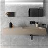 Parama Lavabo sospeso in marmoresina 120cm vasca a destra beige opaco | Koro
