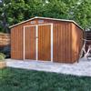 Parama Casetta da giardino in acciaio zincato effetto legno 3,21x2,77xh2,17 m - 131kg - 8,9 metri quadri