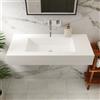 Parama Lavabo sospeso in marmoresina 100cm bianco opaco | Koro