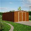 Parama Casetta da giardino in acciaio zincato effetto legno 5,96x3,56xh2,17m -258kg - 21,2 metri quadri