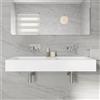 Parama Lavabo sospeso in marmoresina 120cm doppia vasca bianco opaco | Koro