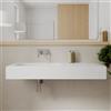Parama Lavabo sospeso in marmoresina 120cm vasca a sinistra bianco opaco | Koro