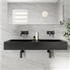 Parama Lavabo sospeso in marmoresina 120cm doppia vasca nero opaco | Koro