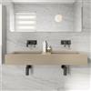 Parama Lavabo sospeso in marmoresina 120cm doppia vasca beige opaco | Koro