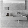 Parama Lavabo sospeso in marmoresina 120cm vasca a destra grigio opaco | Koro