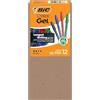 BIC Cristal - Penne gel a punta media (0,7 mm), scrittura ultra morbida, lunga durata, penne gel colorate assortite, confezione da 12